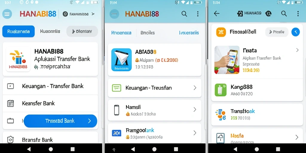 Antarmuka pengguna HANABI88 yang sederhana dan intuitif untuk transfer bank.