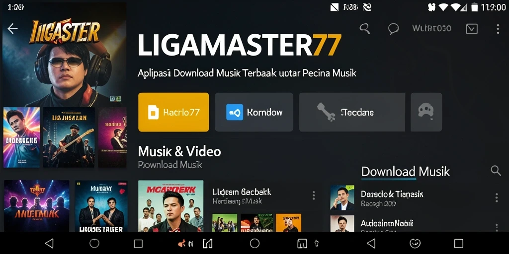 Antarmuka LIGAMASTER77 yang sederhana untuk Download Musik.