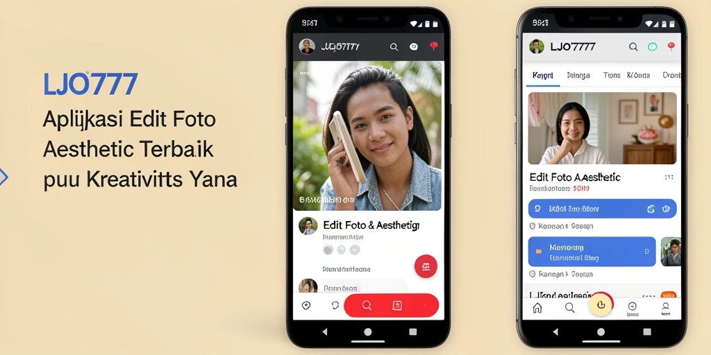Antarmuka aplikasi LJO777 untuk edit foto aesthetic yang menawan.