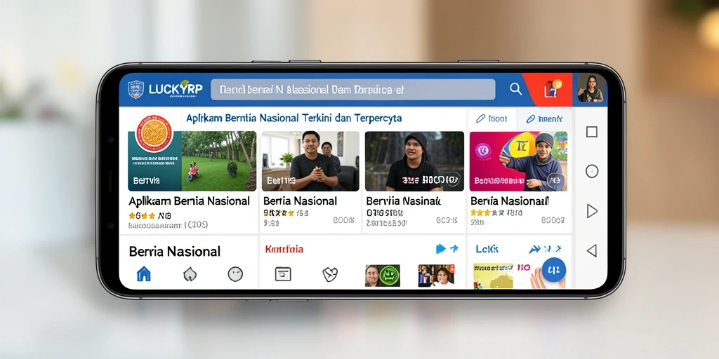 Screenshot utama LUCKYRP menampilkan antarmuka berita nasional yang informatif.