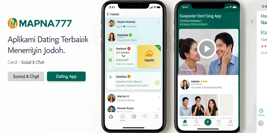 Antarmuka menarik MAPNA777 untuk kencan dan sosial.
