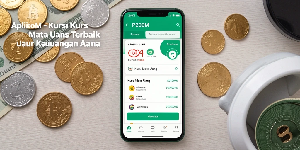 Tampilan antarmuka P200M menampilkan konversi mata uang yang jelas dan informatif.