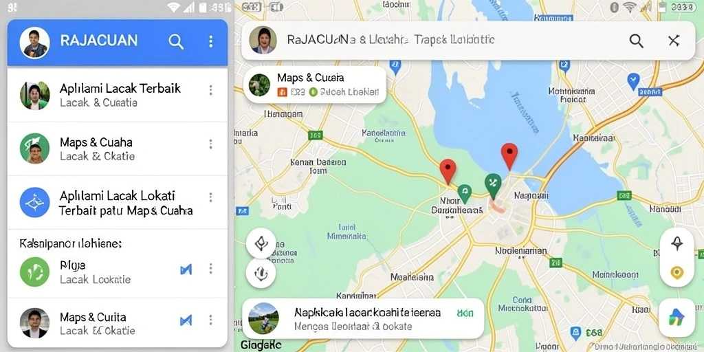 Tampilan antarmuka RAJACUAN dengan fitur pelacakan lokasi yang jelas.