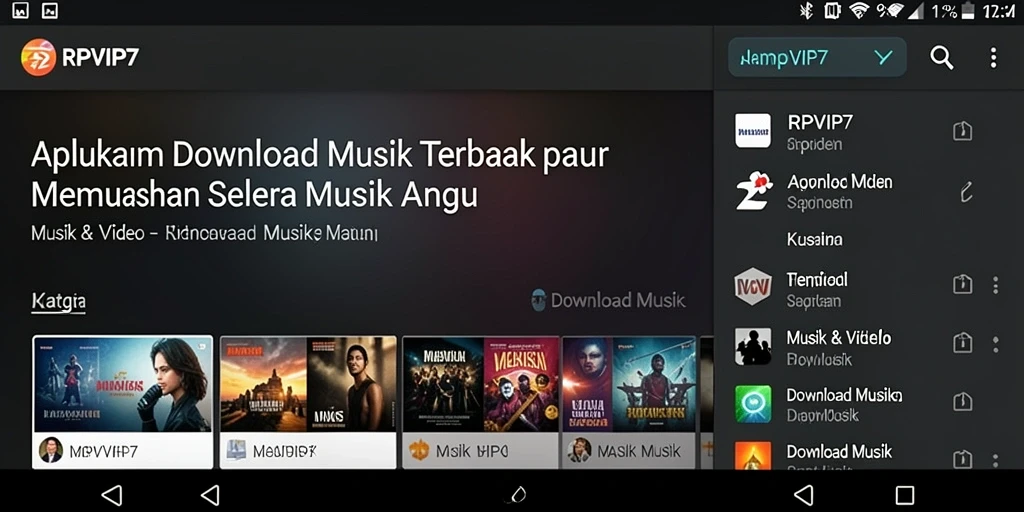 Tampilan antarmuka RPVIP7 yang user-friendly untuk Download Musik.