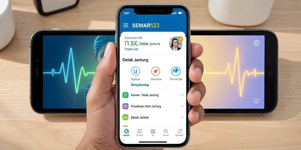Antarmuka SEMAR123 menampilkan informasi detak jantung secara real-time.
