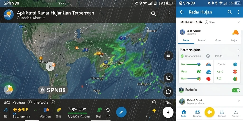 Tampilan antarmuka SPN88 menunjukkan peta radar hujan secara real-time.