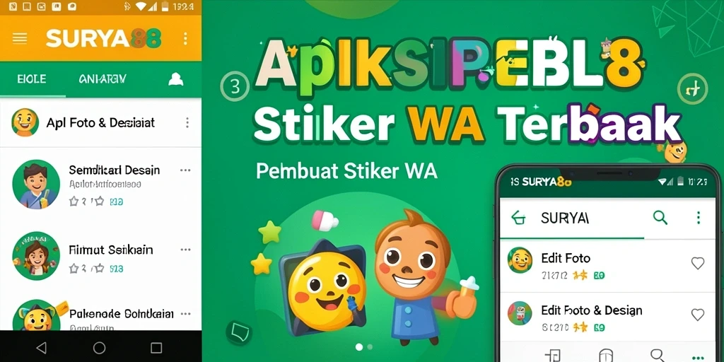 Antarmuka pengguna SURYA88 untuk membuat stiker kustom yang menarik.